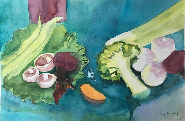 Vegetables - Still Life Watercolour Painting by Rene Sandberg